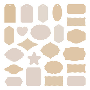 标签标签大设置, 复古贴纸许多形状, 用于制卡, 剪贴簿, 价格, 圣诞