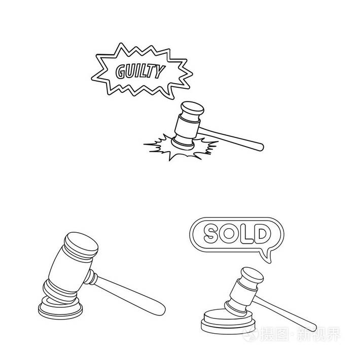 网络拍卖和判决股票代码的收集插画-正版商用图片15ly0a-摄图新视界