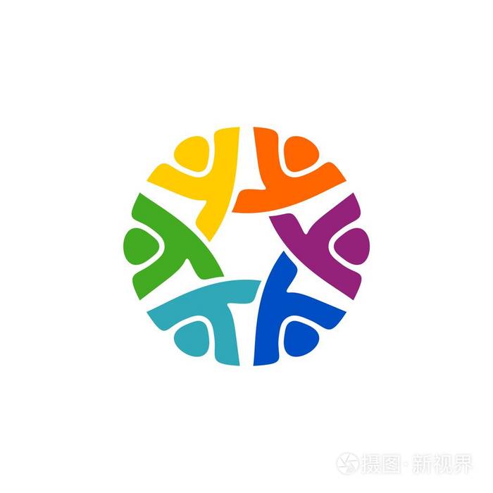 伙伴关系友谊关系人形标志模板插画-正版商用图片15m0da-摄图新视界