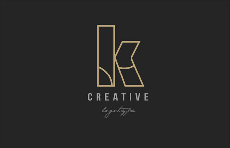 黑黄金字母k标志设计适合公司或企业