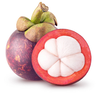 山竹果切一半图片