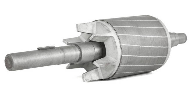 电机转子,白色背景隔离照片