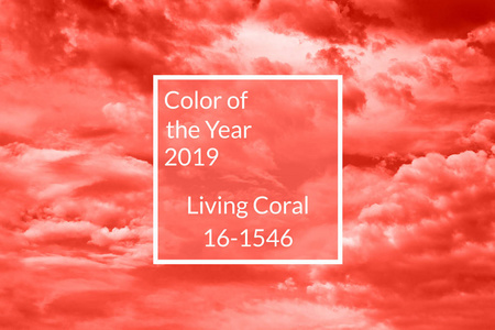 天空与云，复制空间。以珊瑚为背景。颜色的2019年。大自然天堂的背景