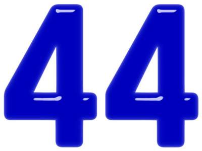 数字44444孤立在白色背景3d渲染上摄影图