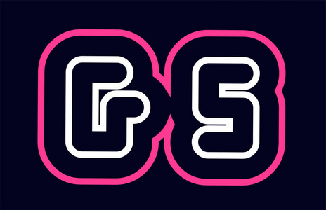 粉红色白色蓝色字母组合字母GSgs标志设计适合公司或企业