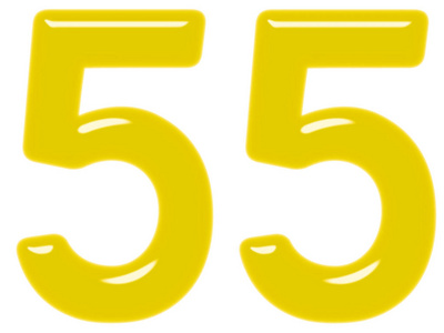 数字5555隔离在白色背景3d渲染上摄影图