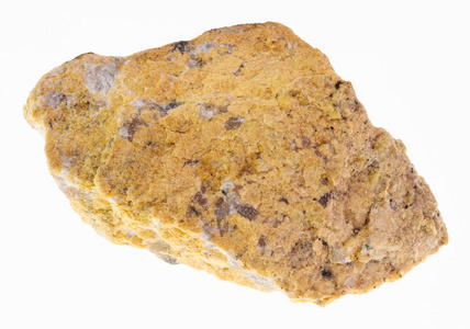 白色砂砾天然矿物的宏观摄影,从地质采集的原始砂砾岩石白色背景照片