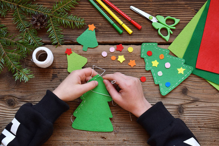 s DIY concept. Making xmas toys decoration or greeting card