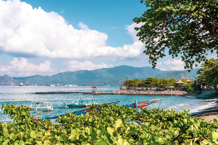 位于印度尼西亚巴厘岛东部的巴厘岛海景