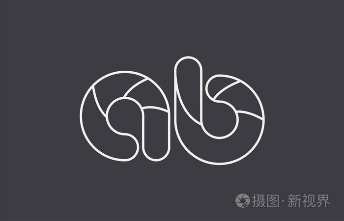 黑色白色灰色字母字母abb组合标志设计适合公司或企业