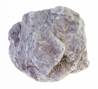 白色下地质采集原始泥灰岩(泥灰岩)天然矿物摄影照片