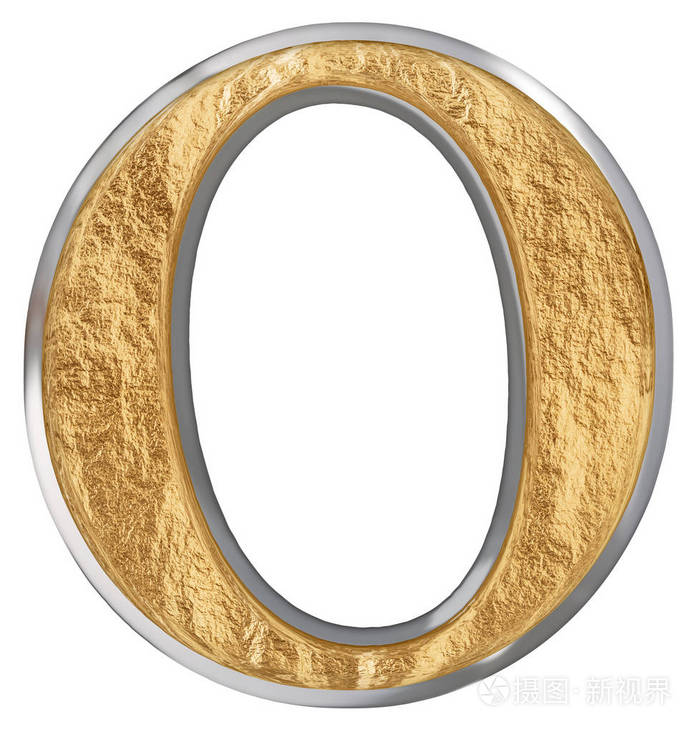 小写字母o孤立在白色3d渲染上