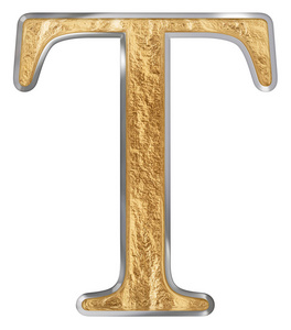 大写字母t隔离白色3d渲染照片