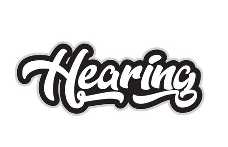 听力手写文字文字，用于黑白字体设计。 可用于标识品牌或卡片