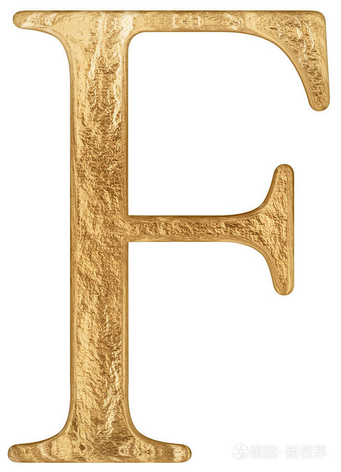 大写字母f隔离白色3d渲染