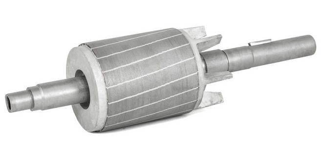 电机转子,白色背景隔离照片