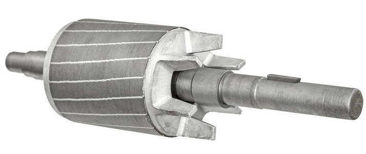 电机转子,白色背景隔离照片