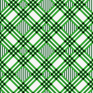绿色格子织物纹理对角线图案无缝矢量插画