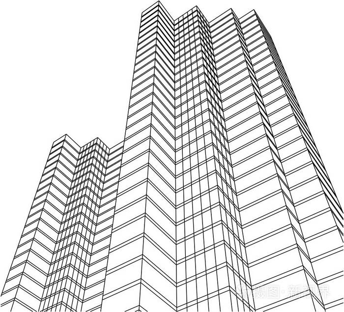 未来主义城市摩天大楼的背景