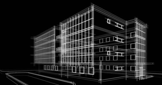 房屋建筑建筑图纸三维插图图片