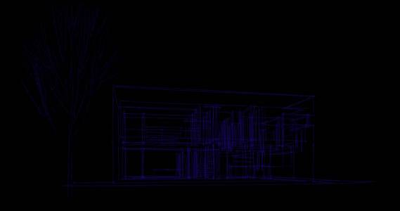 房屋建筑建筑图纸三维插图图片