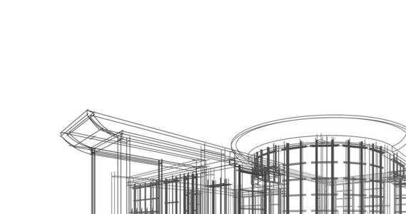 建筑建筑三维插图背景