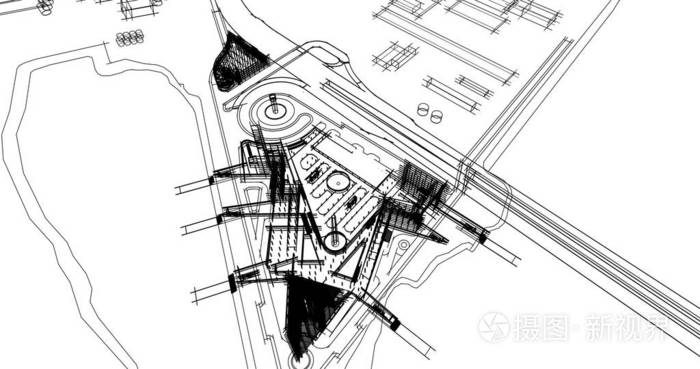 房屋建筑建筑图纸三维插图