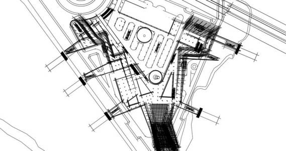 房屋建筑建筑图纸三维插图图片