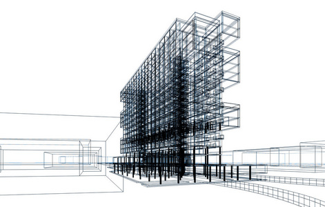 房屋建筑制图三维插图图片