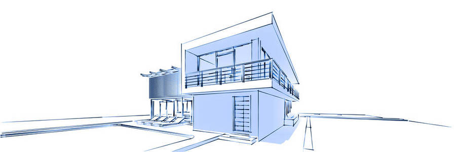 房屋建筑制图三维插图图片