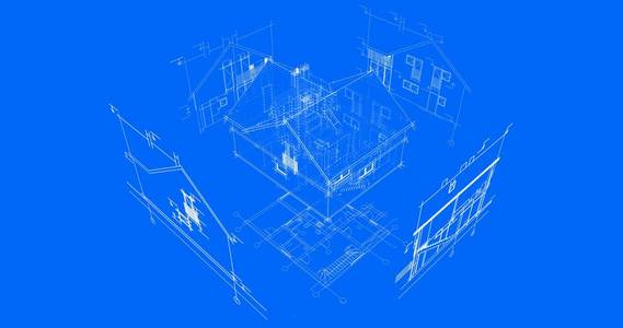 房屋建筑制图三维插图图片