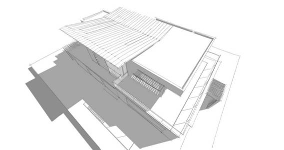 房屋概念草图三维插图图片