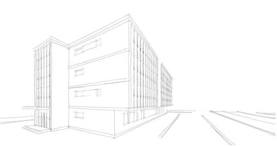 房屋建筑制图三维插图图片