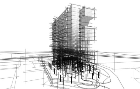 房屋建筑制图三维插图图片