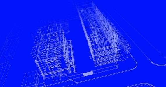 建筑图纸3D插图插图