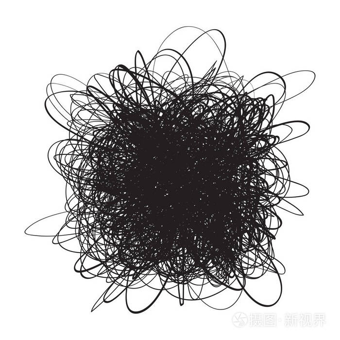 缠在白色上混乱模式潦草的素描背景与行数组复杂的混沌纹理艺术创作