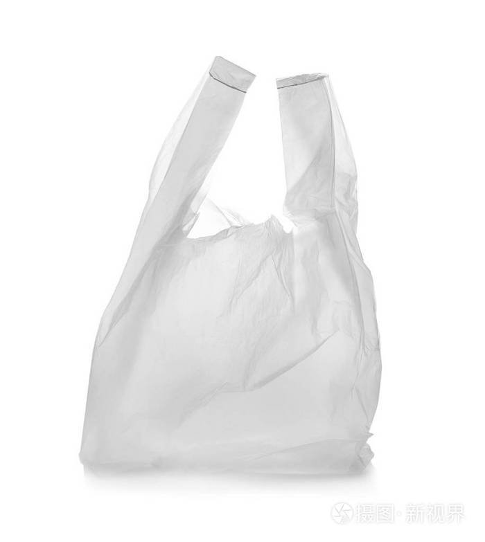 白色背景透明一次性塑料袋
