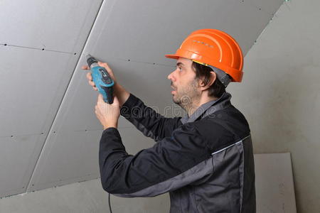 人工安装干式墙照片