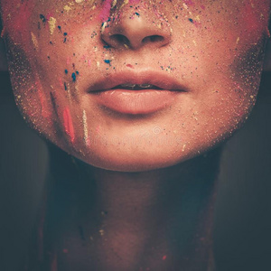 缪女性缪斯与身体艺术摄影图