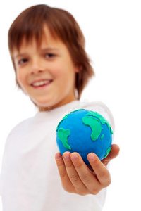 保护 男孩 自然 地球 环境 小孩 地图 黏土 生态学 大陆