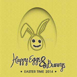 快乐鸡蛋和小兔子插图