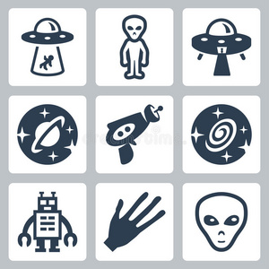外星人和不明飞行物图标集