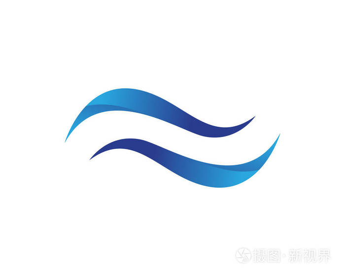 水波符号和图标标志模板