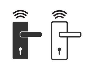 无线门锁图标矢量智能锁系统平面设计标志网站社交媒体移动应用界面