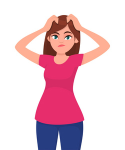 对矢量卡通平面风格中的质疑和决策概念说明.