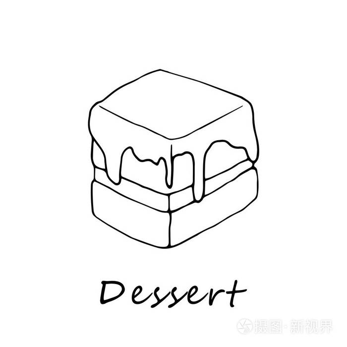 蛋糕的轮廓例证完美的菜单卡纺织的食品包装设计