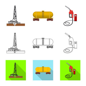 油与气图标矢量设计。收集石油和汽油股票符号的网站