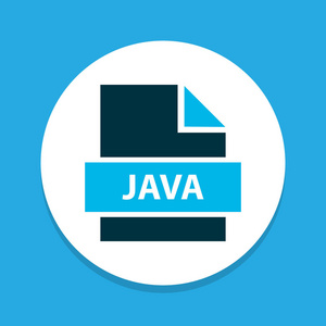文件 java 图标有色符号。时尚风格中的优质隔离编程语言元素