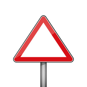 三角形红色路标照片