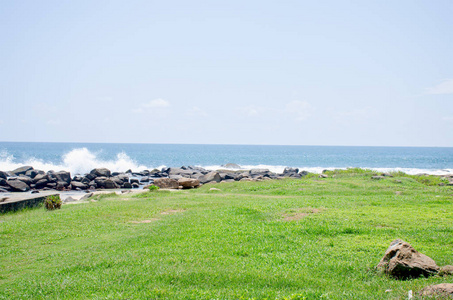 斯里兰卡印度洋海湾的热带景观